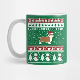 Christmas Xmas Corgi Through The Snow Mug